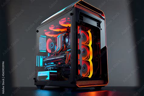 Futuristic Gaming PC Case: A Vibrant and Professional 3D Design for ...