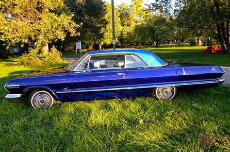 1963 Chevy Impala (Custom Blue 2 door 63 chevy Impala) look 12 pictures