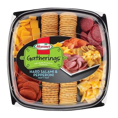 Hormel Gatherings Hard Salami, Pepperoni, Cheese & Crackers Party Tray - 28oz : Target