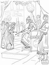 Esther Bible Sheets Dinner Ester Haman Xerxes Whatsinthebible Testament  sketch template