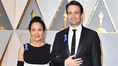 Lin Manuel Miranda Wears ACLU Pin With Mom on Oscars Carpet