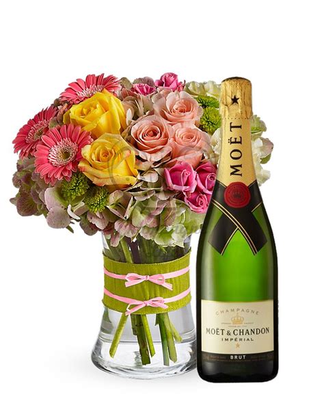 Colorful Bouquet and Champagne | Colorful bouquet, Champagne gift set, Champagne gift baskets