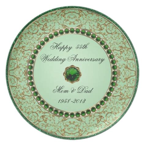 Emerald Wedding Anniversary Plate | Zazzle.com