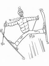 Skiing coloring Pages sketch template