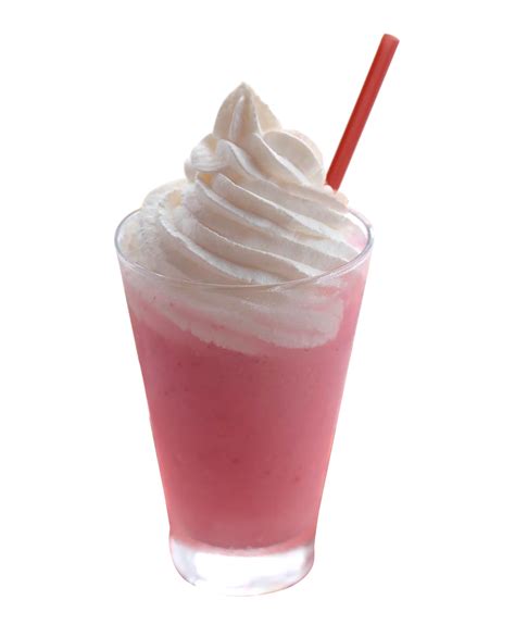 Strawberry ice cream milkshake smoothie juice with whipped cream on transparent background png ...