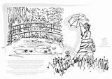 Claude Monet Coloring Sheets Sketch Page  monet sketch template