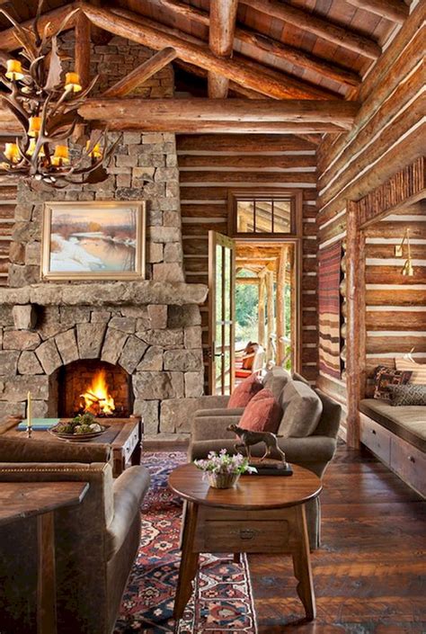 63 Best Log Cabin Homes Fireplace | Log home interiors, Log cabin homes, Cabin homes