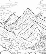 Mountain Coloring Page sketch template