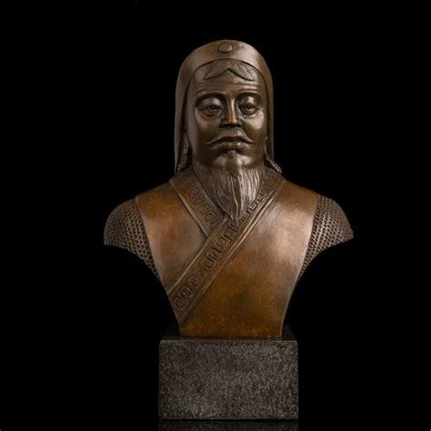 Ancient China's Bronze Sculptures Genghis khan bust Statue hero Chinese god of war Chinese ...