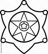 Sheriff badge coloring page For Kids  Police Emblems Set Bold Line sketch template
