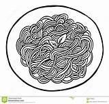 Spaghetti Pasta Coloring Pages Clipart Drawing Food Plate Noodles Para  sketch template
