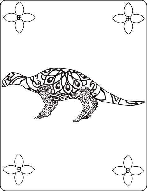 Dinosaur Mandala Coloring Pages for adult 27242738 Vector Art at Vecteezy