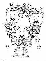 Christmas Bear Coloring Pages sketch template