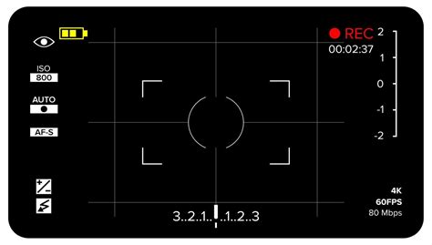 Camera Viewfinder Vector. Modern Camera Focusing Screen With Settings ...