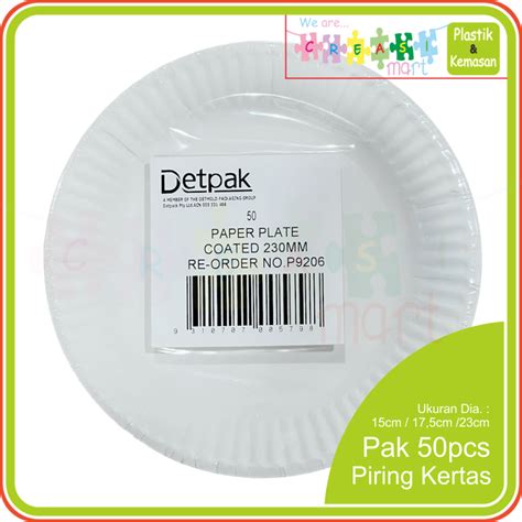 Jual Piring Kertas Premium Pak Isi 50pcs Paper Plate Tersedia 3 Ukuran ...