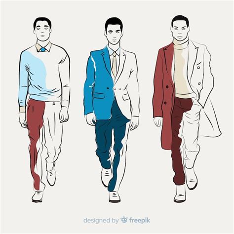 Free Vector | Fashion illustration with male model