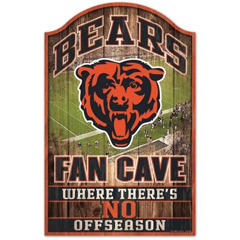 WinCraft Sports Officially Licensed Chicago Bears Fan Cave Wood Sign ...