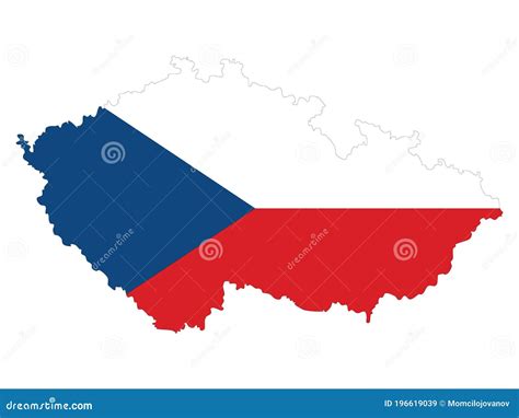 Flag Map of Czech Republic stock vector. Illustration of grenada - 196619039