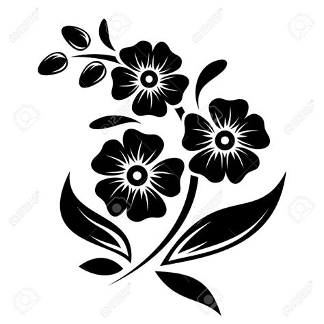 Black silhouette of flowers Vector illustration | Flower silhouette, Black silhouette, Vector ...