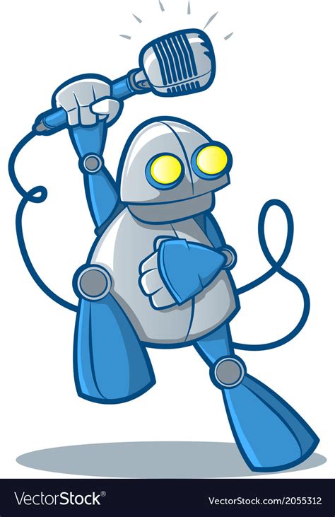 Singing robot Royalty Free Vector Image - VectorStock