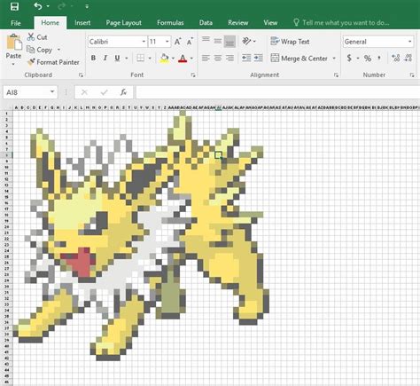 Excel Pixel Art Pokemon