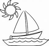 Boat And Sun Coloring Page  Free Printable Pages sketch template