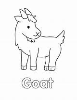 Whimsical Goat Coloring Page For Kids sketch template
