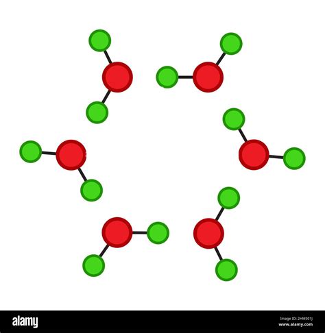 h2o solid ice molecule. crystal structure of water. Vector illustration isolated on white ...