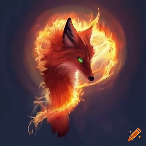 Fire elemental fox on Craiyon