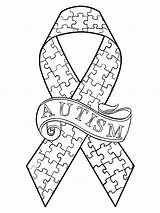 Autism Awareness Ribbon sketch template