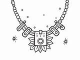 Simple Necklace Coloring For Children  Page sketch template