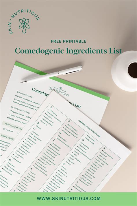 Comedogenic Ingredients • Official Skin Nutritious List