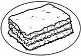 Lasagna Clip Art Coloring Sketch Page sketch template