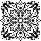Square Coloring With Various Geometric And Floral Elements Stock Vector  sketch template
