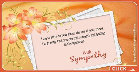 About the Loss of Your Friend - Sympathy Cards, Condolence Messages ...