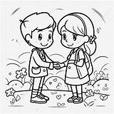 Kids Shake Hands Coloring Pages sketch template