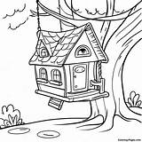 Cozy Treehouse With A Swing Coloring Page  Pagescom sketch template
