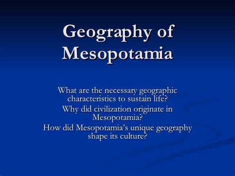 Geography Of Mesopotamia