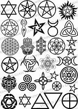 Wiccan Pentagram Drawings Sketch Coloring Page sketch template