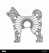 Drawing zentangle For dog Adult coloring Page Stock Vector Image & Art  sketch template