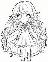 Cute Chibi Girl Coloring Page  Đang Yêu sketch template