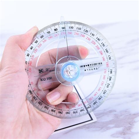 Hot Sale All Circular 10cm Plastic 360 Degree Pointer Protractor Ruler Angle Finder Swing Arm ...