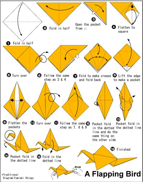 Flapping Bird - Easy Origami instructions For Kids