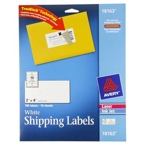 Avery White Mailing Labels 2x4 100ct Paper | Meijer Grocery, Pharmacy, Home & More!