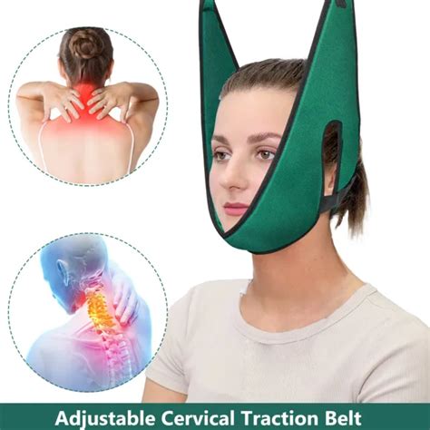 ADJUSTABLE RELAXATION CERVICAL Traction Belt Head Neck Shoulder Pain ...