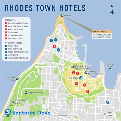 RHODES TOWN HOTEL MAP - 11 Best Places to Stay