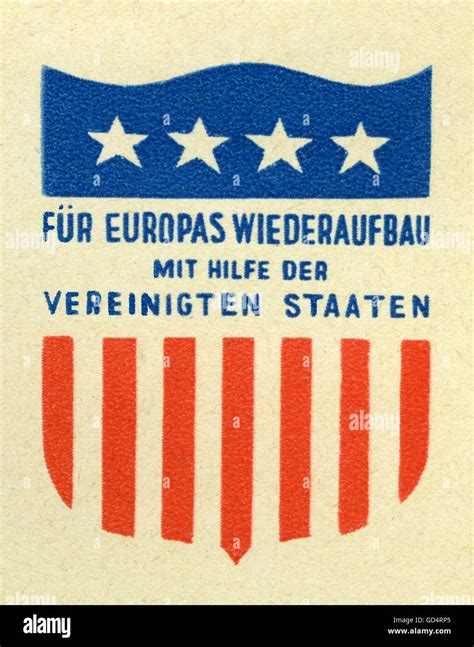 post war period, Marshall Plan / ERP, official logo of the European ...