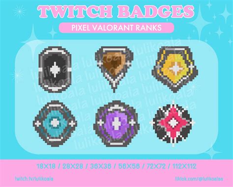 Pixel Valorant Ranks Emotes or Badges for Streaming Twitch - Etsy UK