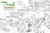 Pond Animals Coloring Page sketch template