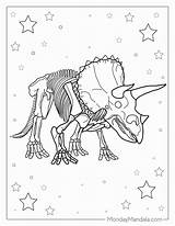 Triceratops Skeleton Coloring Page sketch template